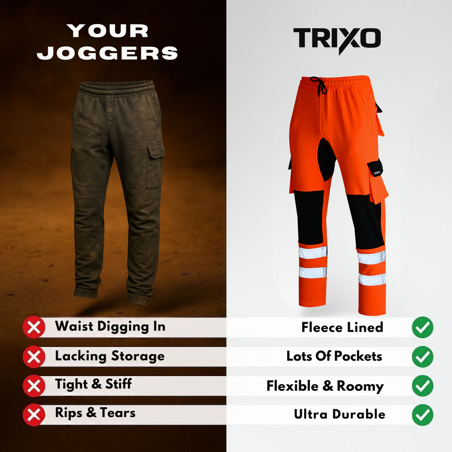 TRIXO™ Ultra-Stretch Regular Fit Work Cargo Joggers