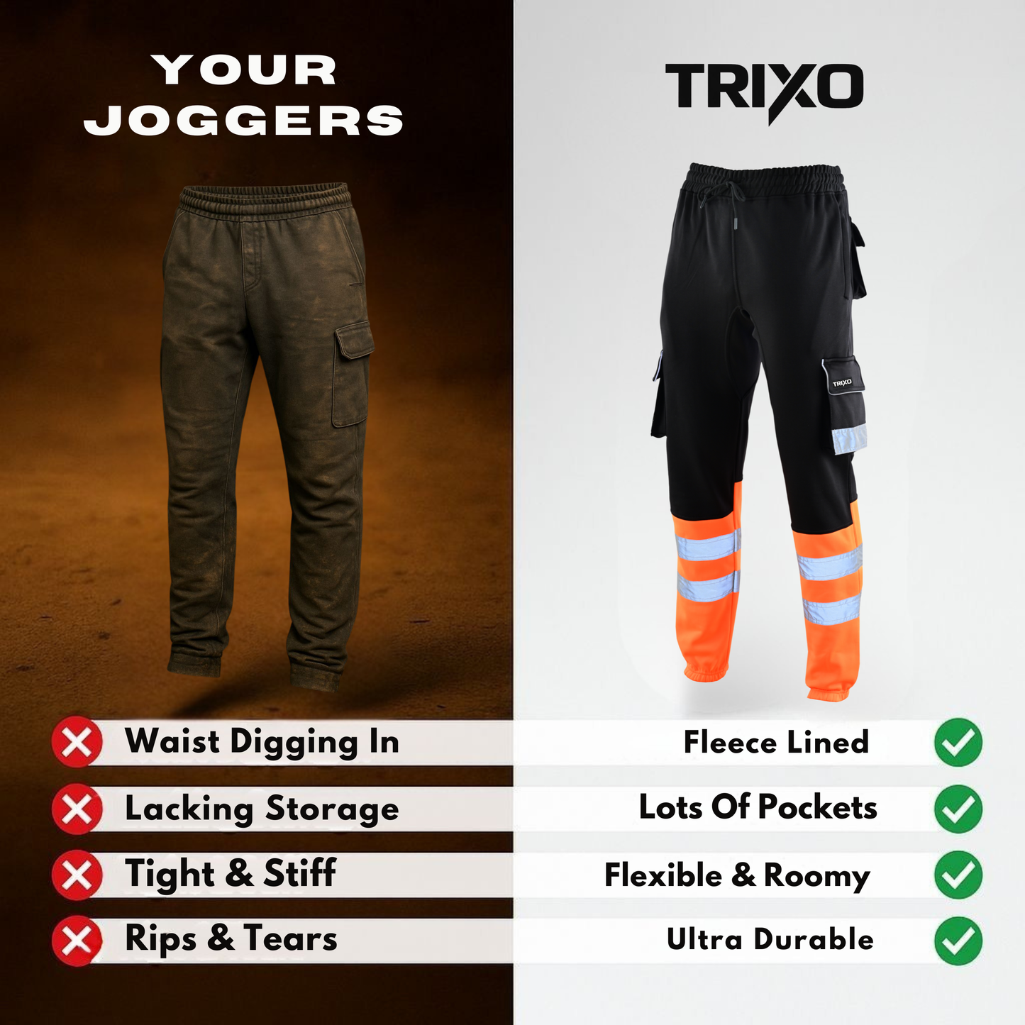TRIXO™ Ultra-Stretch Regular Fit Work Cargo Joggers