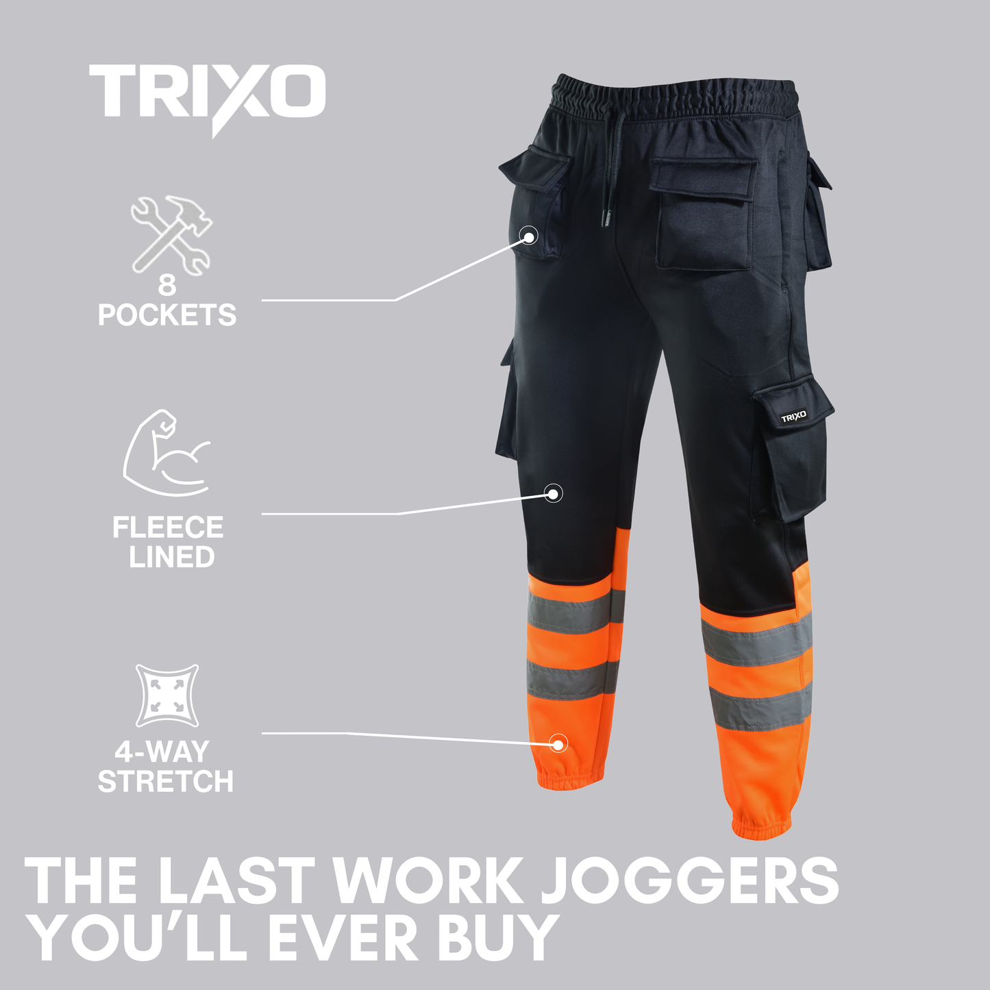 TRIXO™ Ultra-Stretch Regular Fit Work Cargo Joggers