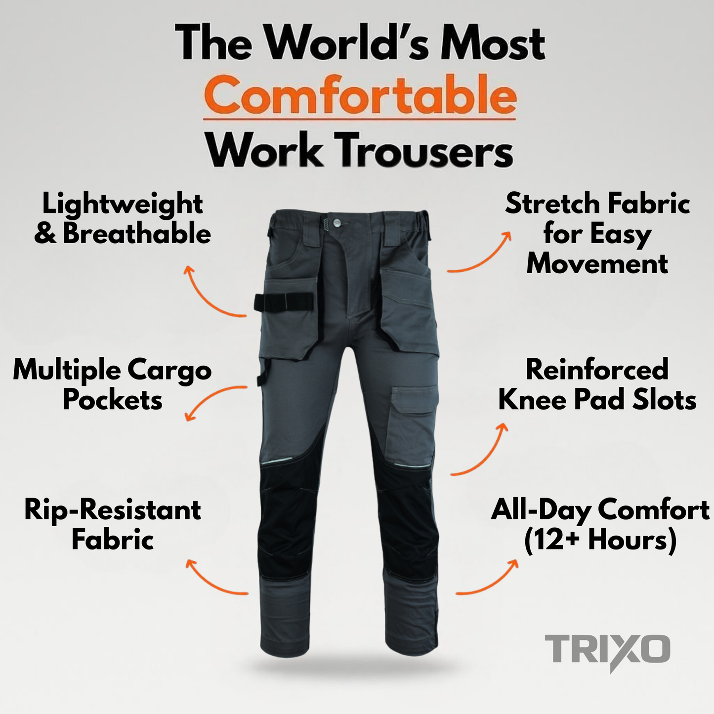 TRIXO™ Ultra-Stretch Pro Work Cargo Trousers