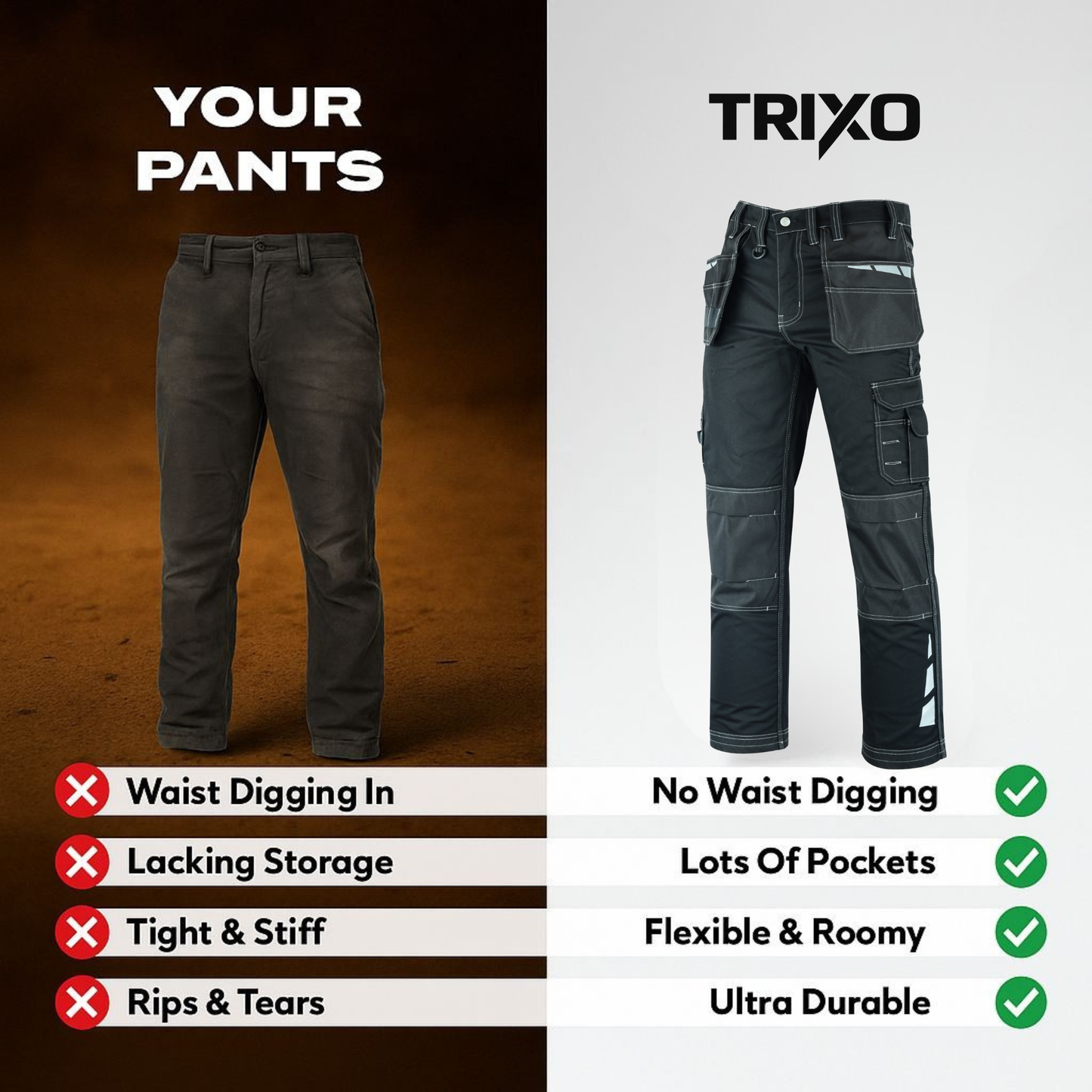 TRIXO™ Ultra-Stretch Pro Work Cargo Trousers