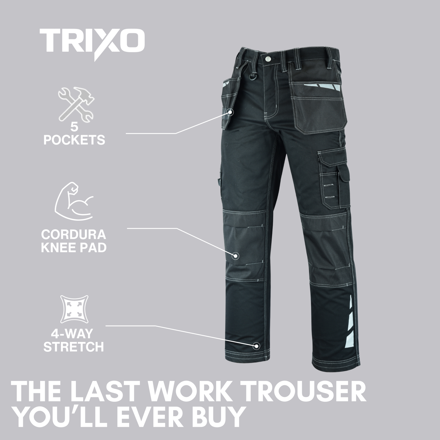 TRIXO™ Ultra-Stretch Pro Work Cargo Trousers