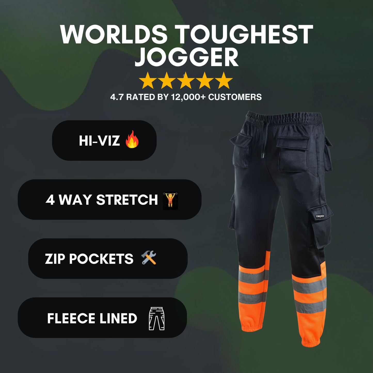 TRIXO™ Ultra-Stretch Regular Fit Work Cargo Joggers