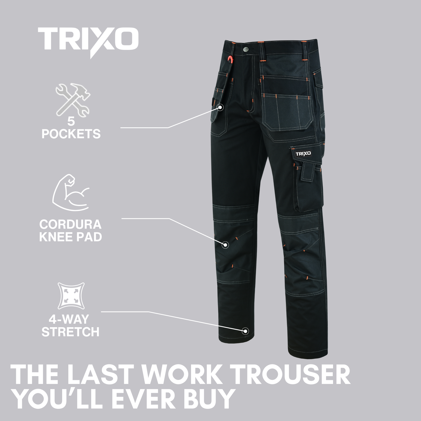 TRIXO™ Ultra-Stretch Pro Work Cargo Trousers