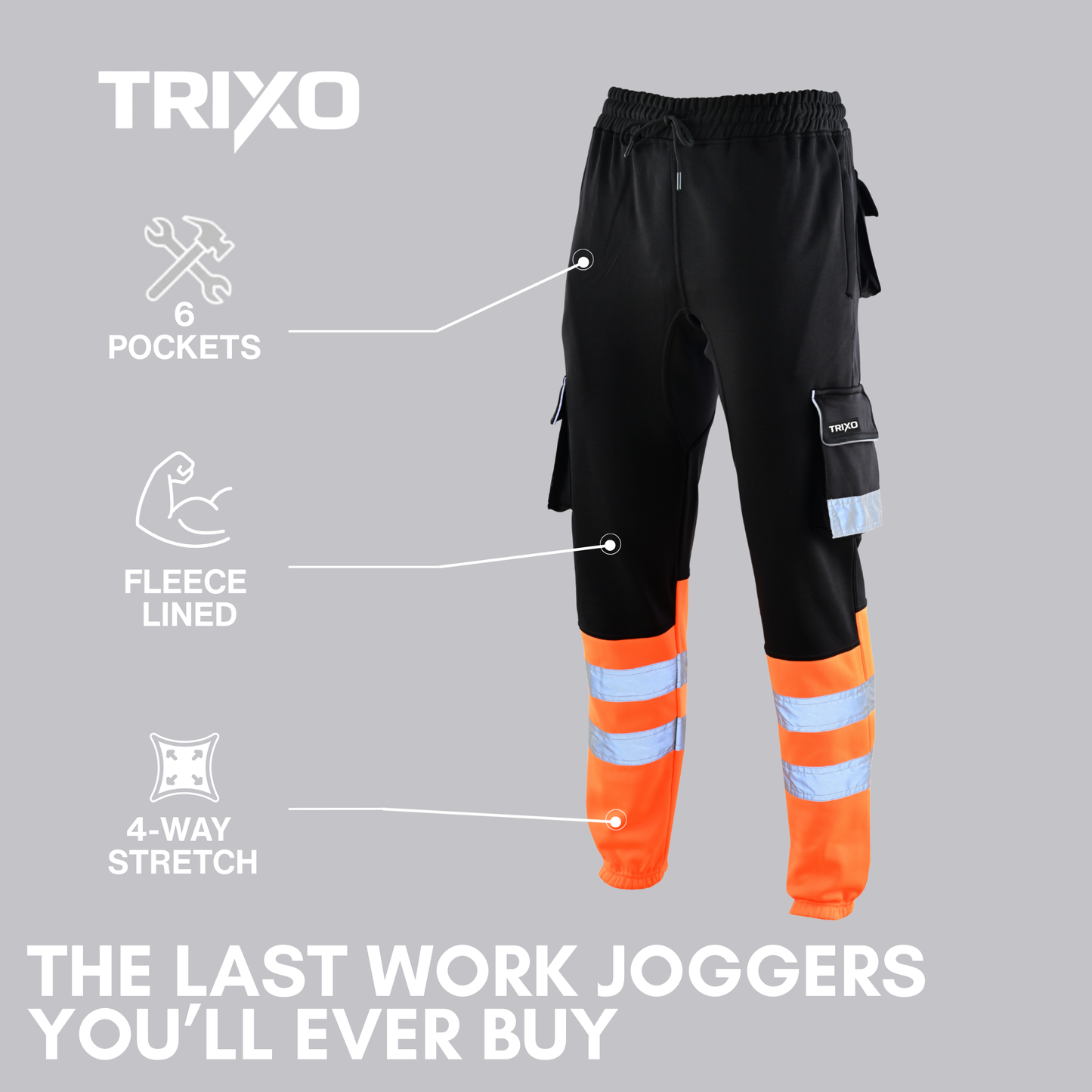 TRIXO™ Ultra-Stretch Regular Fit Work Cargo Joggers