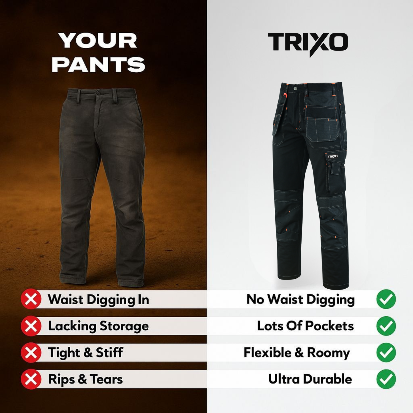 TRIXO™ Ultra-Stretch Pro Work Cargo Trousers