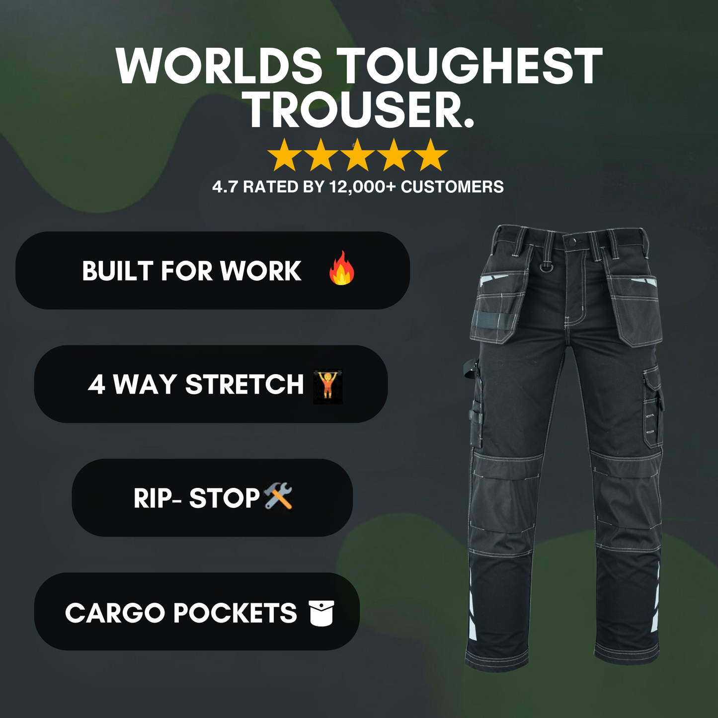 TRIXO™ Ultra-Stretch Pro Work Cargo Trousers