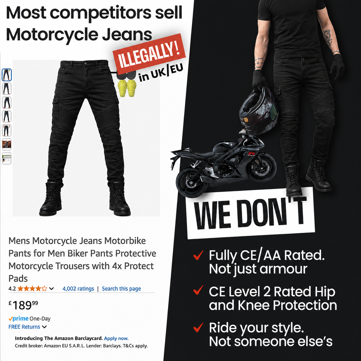TRIXO™ Ultra-Stretch Pro Reinforced Riding Jeans